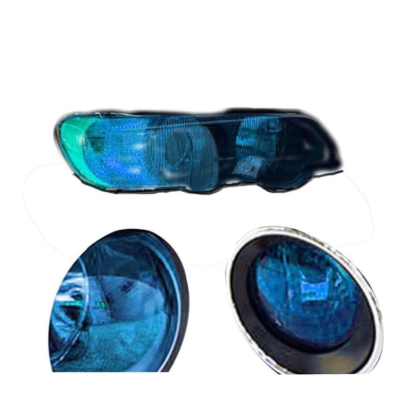 F & B LED LIGHTS فيلم فينيل ملصق ذاتي للأنوار الأمامية والخلفية وأنوار الضباب 12 × 48 بوصة (أزرق فاتح) - Image 2